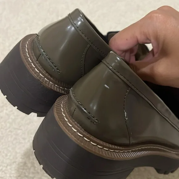 Sam Edelman Laurs Lug Sole Loafer Alpine Green Size 7.5 - Picture 3 of 5